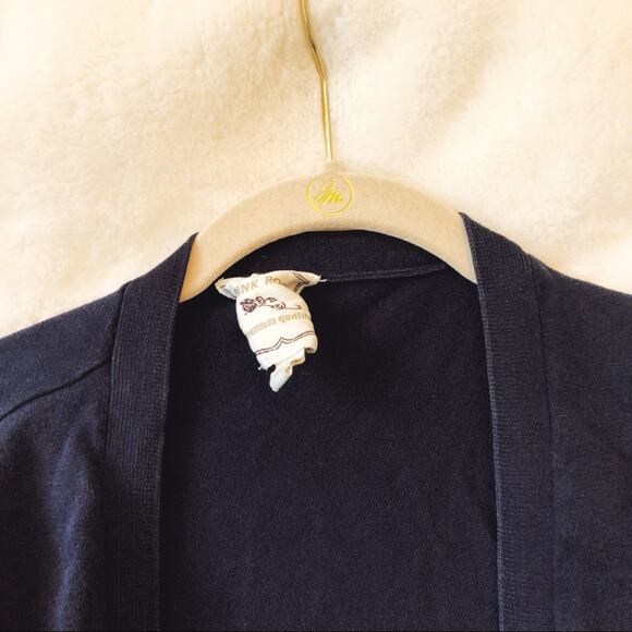 Pink Rose Navy Blue Long Sleeve Cardigan - Picture 3 of 7